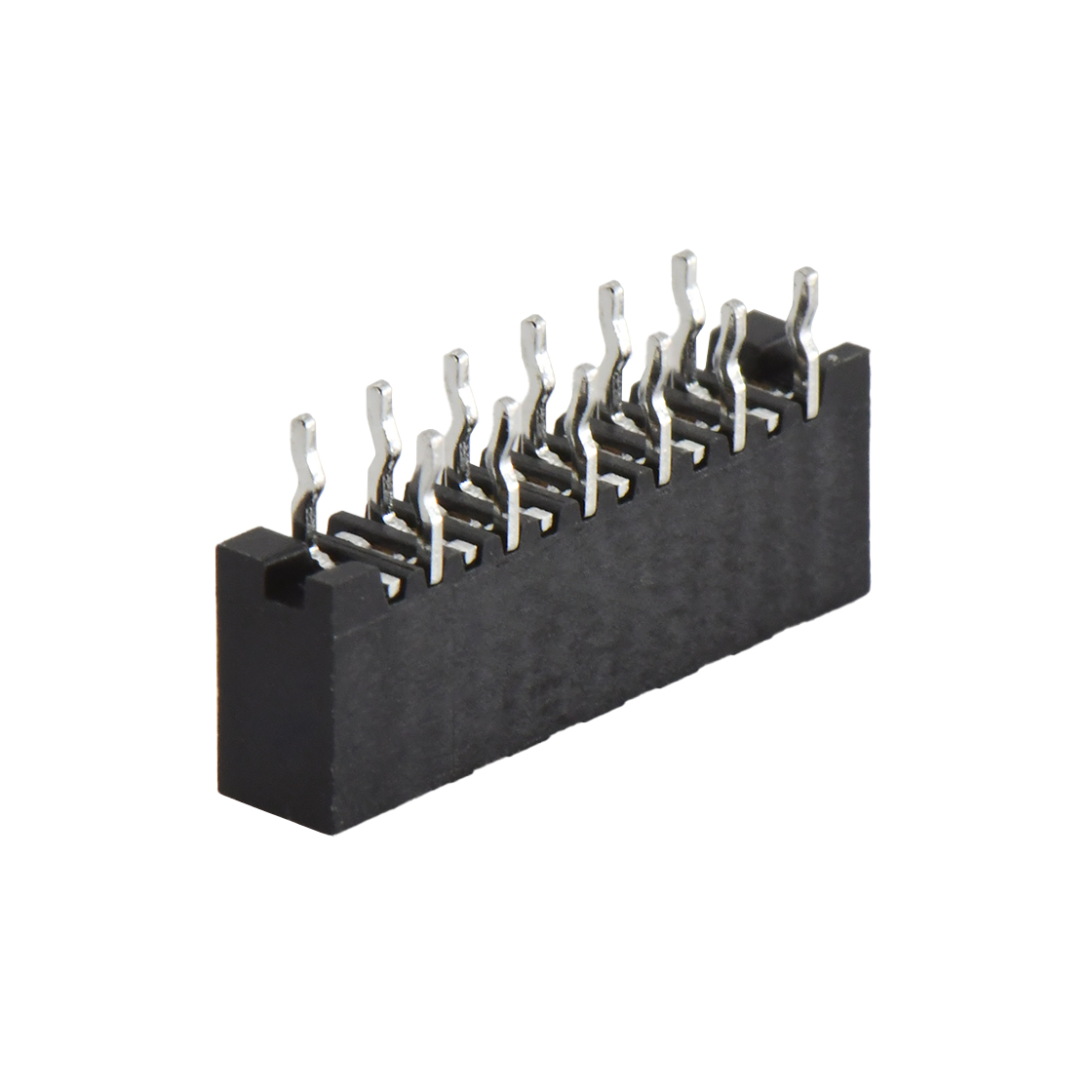 Pitch 1.00mm 180° C型 单排立插 正脚 12Pin 黑色